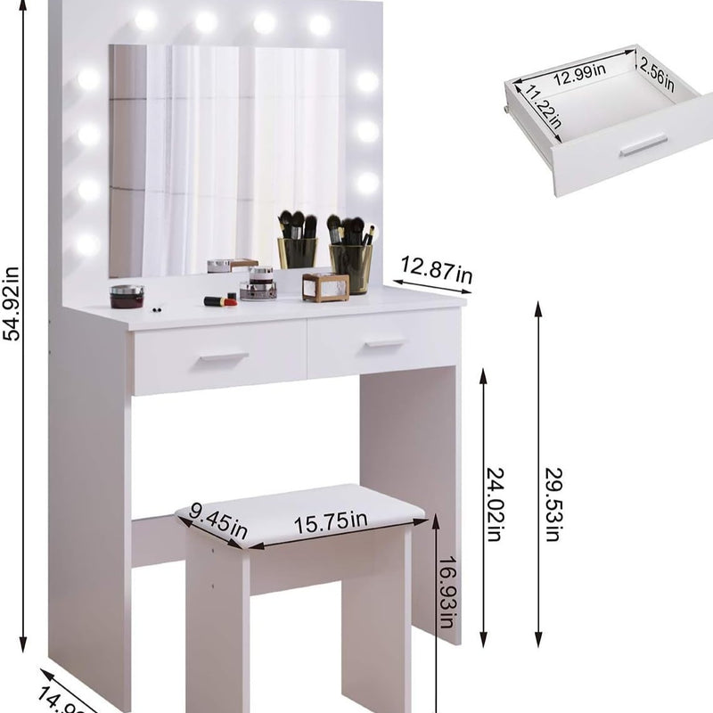 HOLLYWOOD MIRROR WITH STOOL
