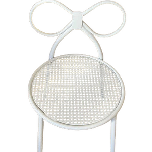 METAL WHITE CHILD BOW CHAIR