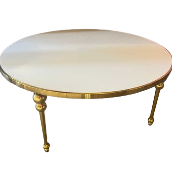 ORNATE ROUND CHILD TABLE WITH GOLD LEGS