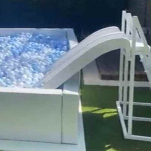 WHITE GIANT BALL PIT WITH DOUBLE SLIDE