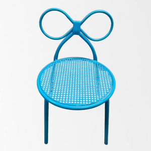METAL BLUE CHILD BOW CHAIR