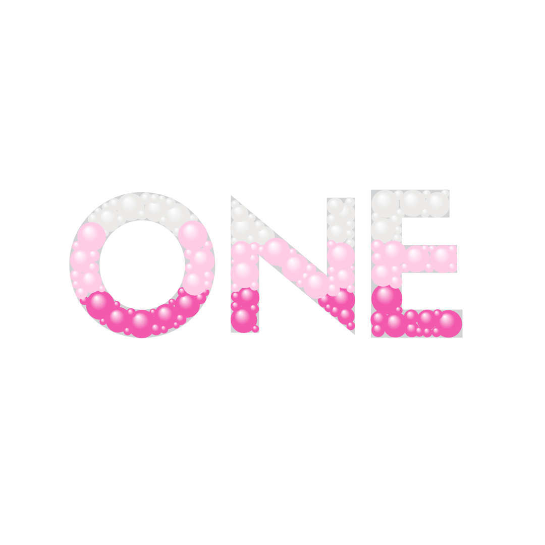 Balloon Mosaic - One Letter/Number - Three Colours