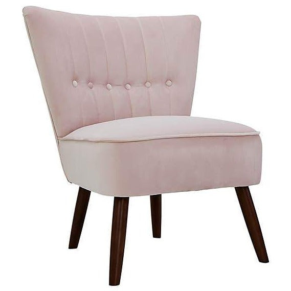 PALE PINK VELVET CHAIR