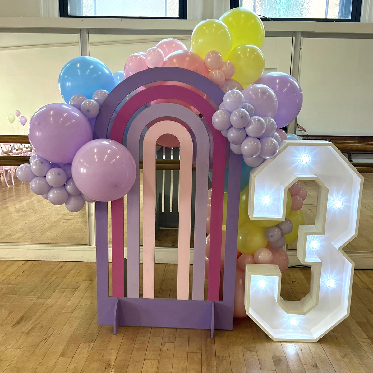PURLE & PINK RAINBOW ARCH BACKDROP