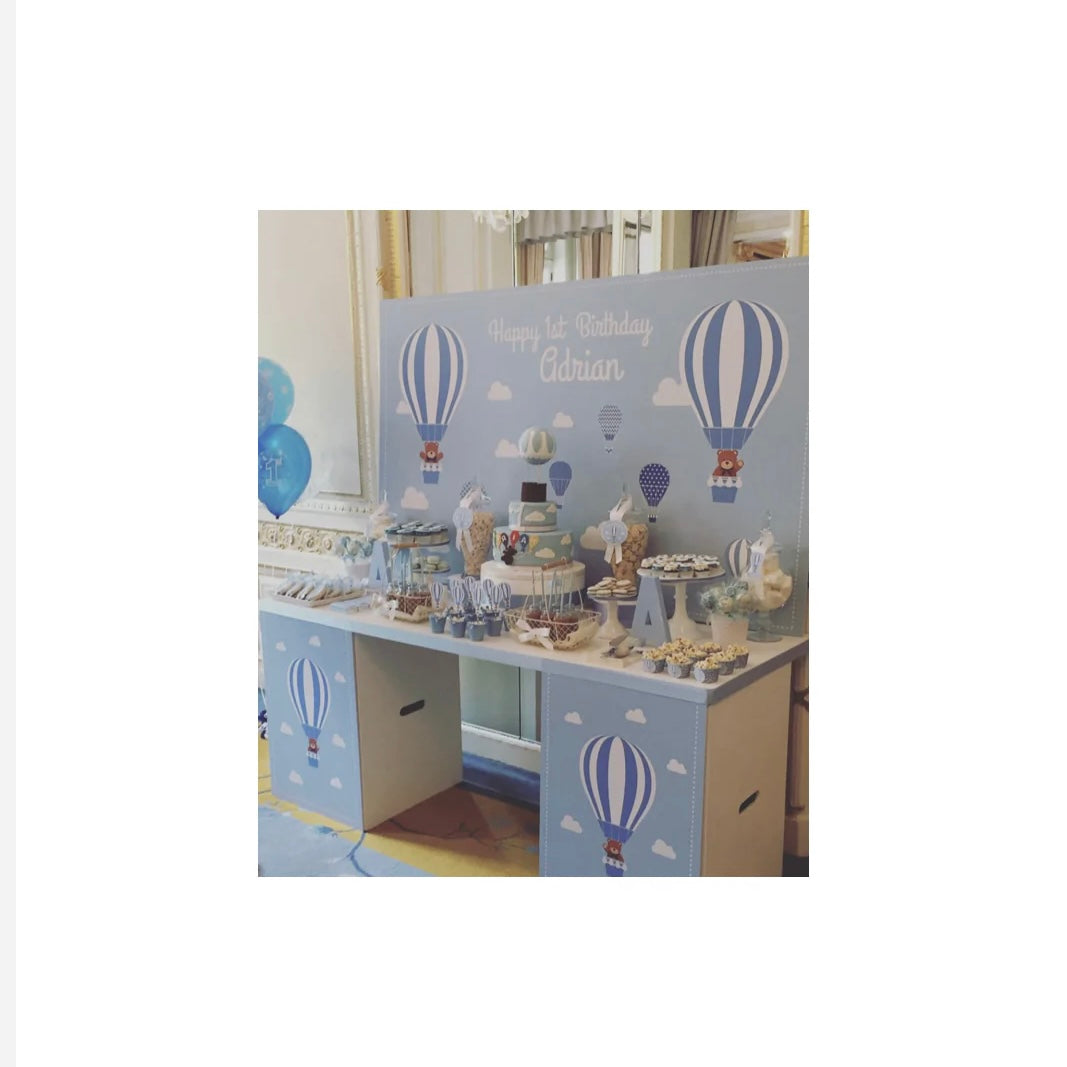 TABLE AND BESPOKE TWO PANEL TABLE GRAPHICS