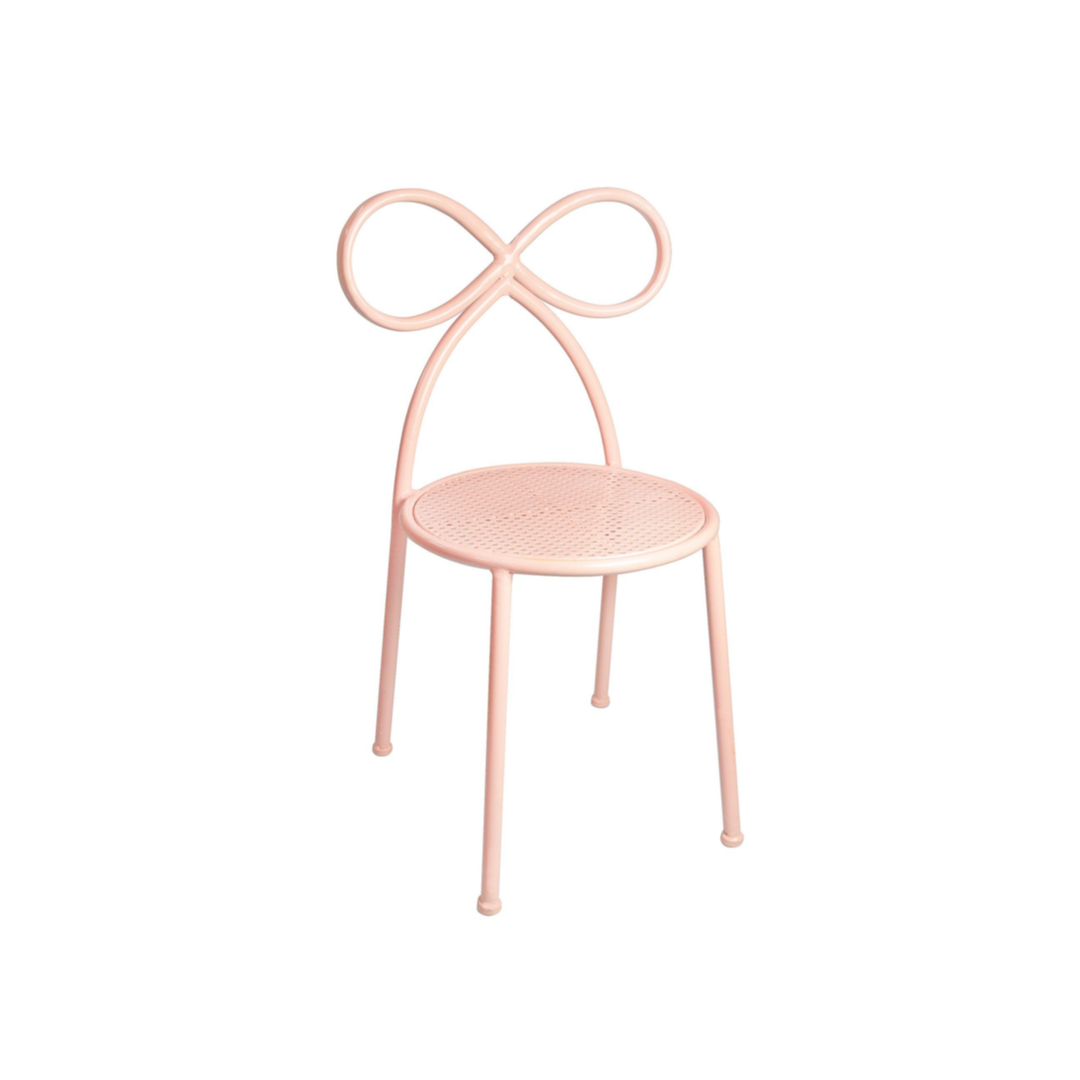 METAL LIGHT PINK CHILD BOW CHAIR