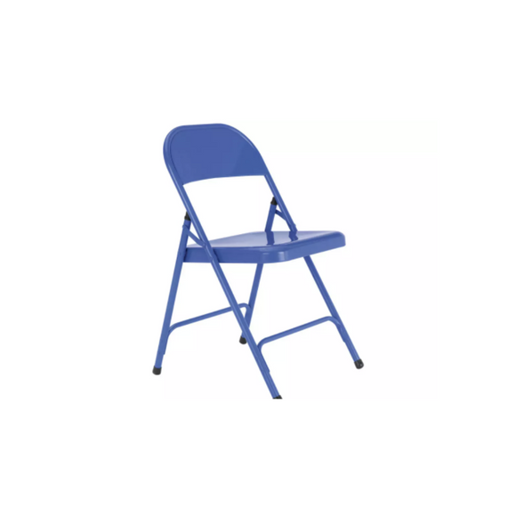 Blue folding outlet chairs
