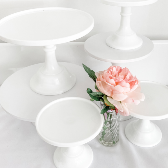 WHITE CAKE STANDS - SET OF 3