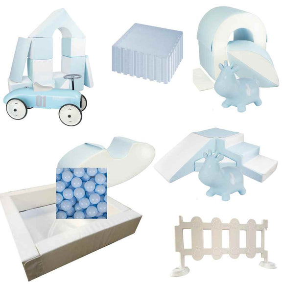 BABY BLUE AND WHITE SOFT PLAY SET