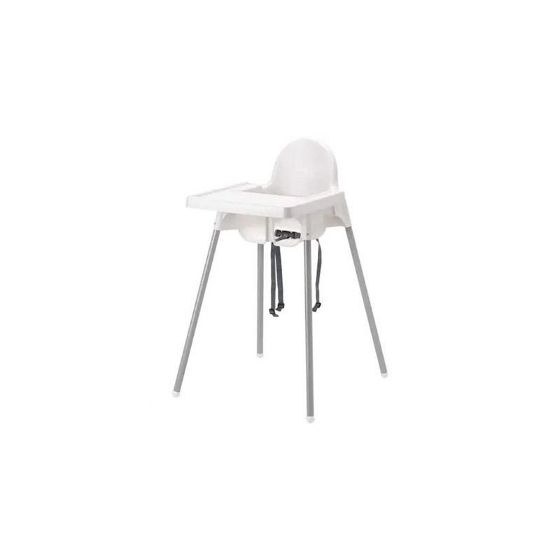 WHITE CHILD PLASTIC HIGH CHAIR