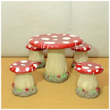 TOADSTOOL TABLE AND 4 STOOLS