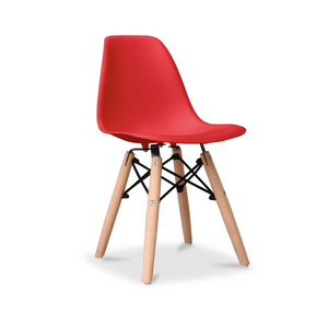 RED EAMES STYLE CHILD CHAIR