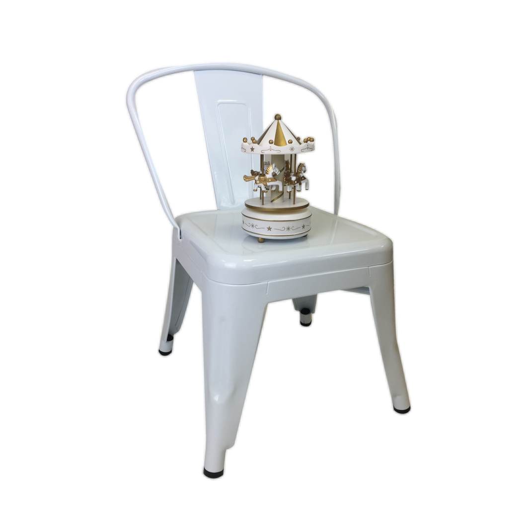 WHITE METAL TOLIX CHILD CHAIR