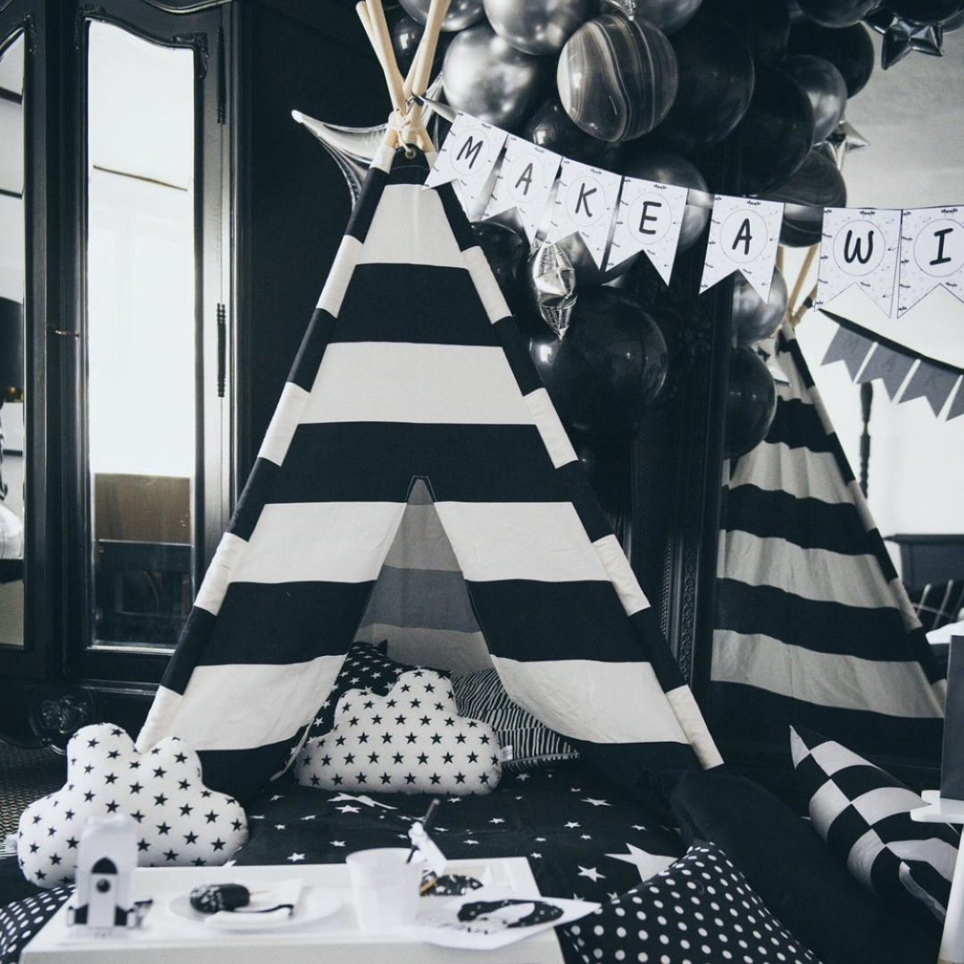 BLACK AND WHITE TEEPEE
