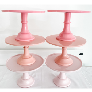 PINK CAKE STANDS - SET OF 3