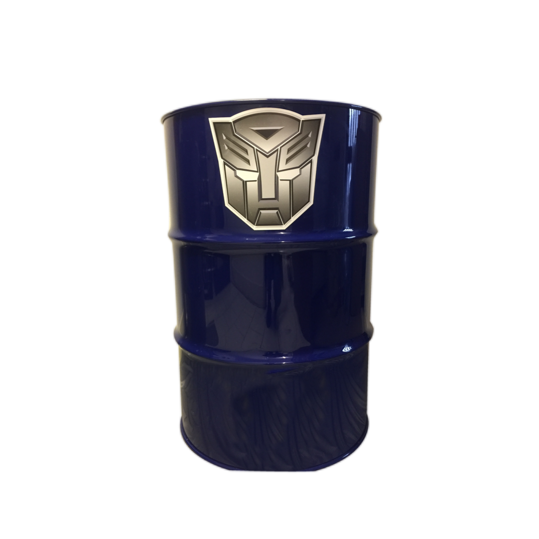 SET OF BLUE METAL BARRELS - SIGNAGE OPTIONAL