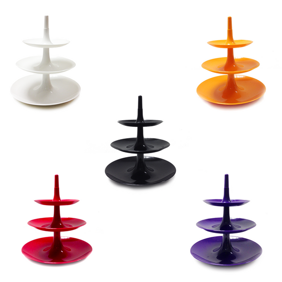 3 TIER PLASTIC FOOD STANDS - VARIOUS COLOURS