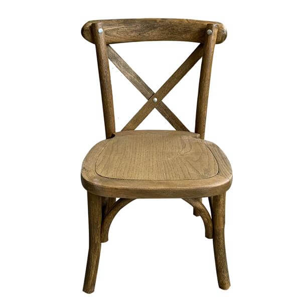 WOODEN RUSTIC CROSS BACK CHAIR